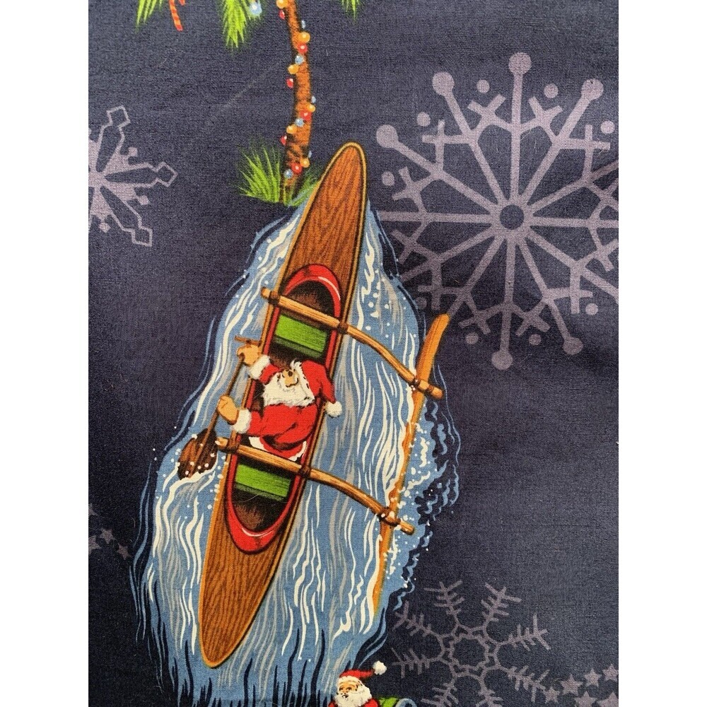 Pacific Legend Hawaiian Christmas Shirt Surfing Santa Mele Kalikimaka Mens M